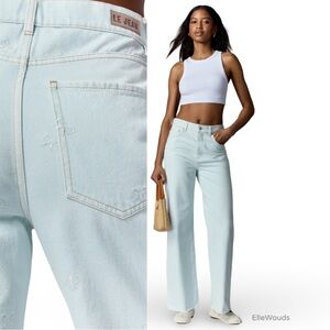 Le Jean Bow Embroidered Column Jeans Size 29 $298